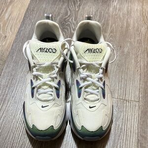 Nike Kids Sneakers - White with Green and Purple Accents